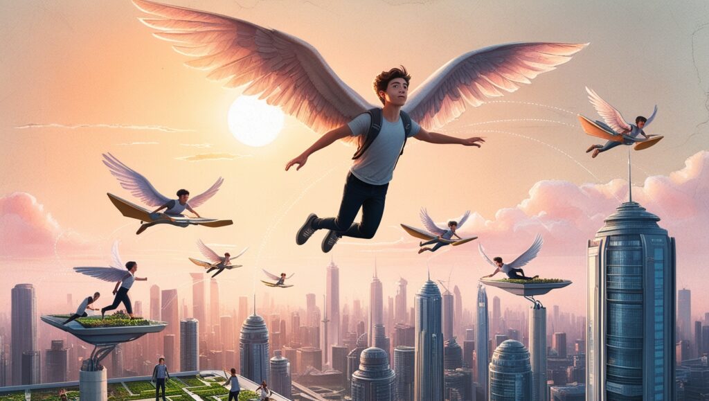 What If Humans Had Wings and Could Fly Naturally?