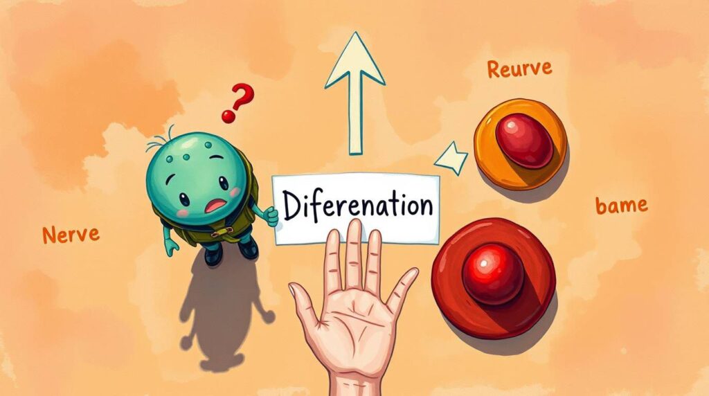 How do stem cells differentiate into specific cells?