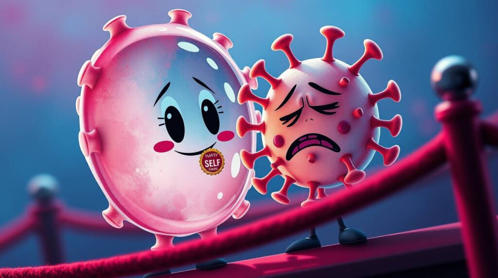 How does the immune system distinguish self from non-self?