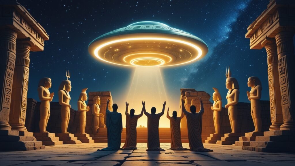 gods as aliens, ancient alien theory, extraterrestrial gods, alien influence in mythology, were gods aliens, ancient astronauts, What If Gods Were Powerful Alien Beings?