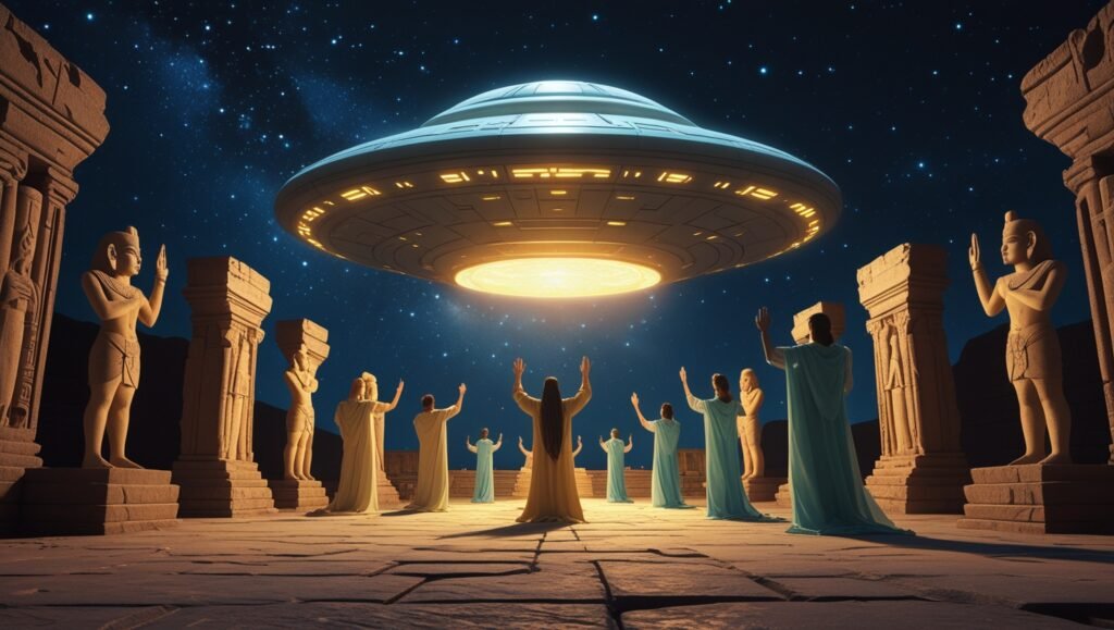 gods as aliens, ancient alien theory, extraterrestrial gods, alien influence in mythology, were gods aliens, ancient astronauts, What If Gods Were Powerful Alien Beings?