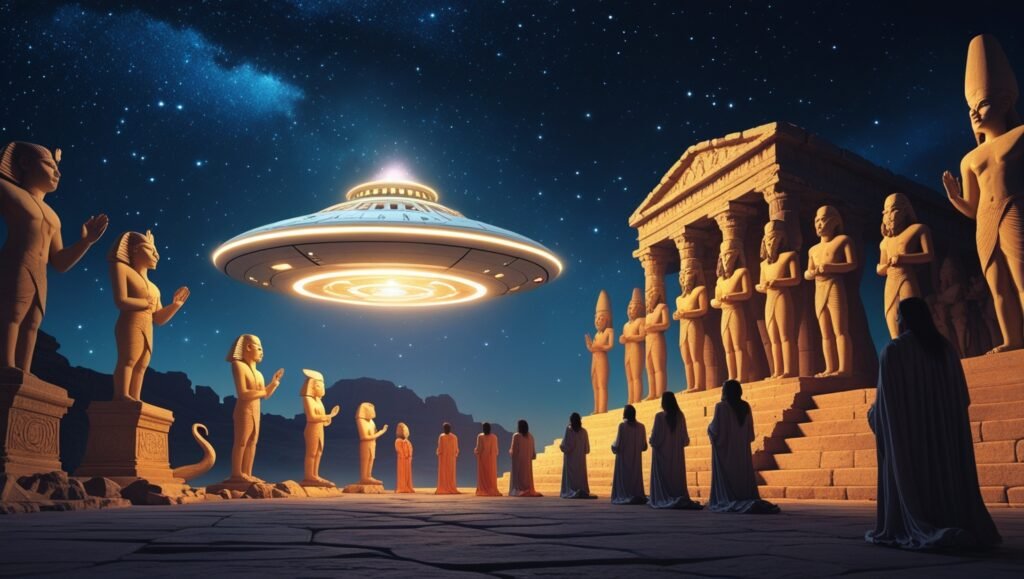 gods as aliens, ancient alien theory, extraterrestrial gods, alien influence in mythology, were gods aliens, ancient astronauts, What If Gods Were Powerful Alien Beings?