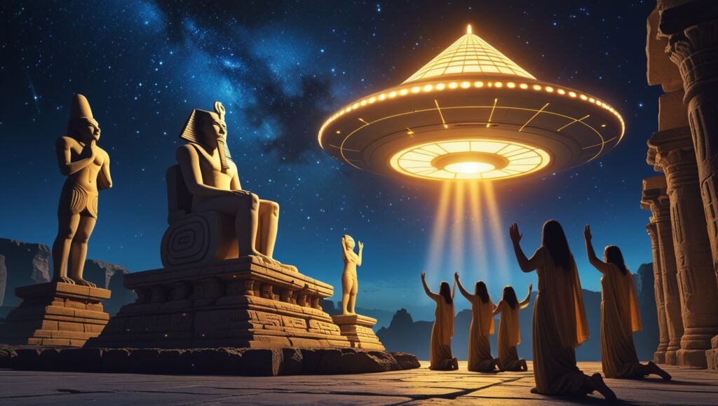 gods as aliens, ancient alien theory, extraterrestrial gods, alien influence in mythology, were gods aliens, ancient astronauts, What If Gods Were Powerful Alien Beings?